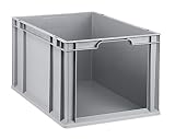 aidB Eurobox NextGen Store Front offen, 600x400x320 mm, robuste Regalbox mit Entnahmeöffnung, stapelbare Kunststoffkiste, ideal für die Industrie, 1 S