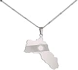 Personalisierte Halskette Edelstahl Kurdistan Karte Anhänger Halskette Kurdische Flagge Karte Kette Schmuck