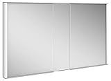 Keuco Spiegel-Schrank Unterputz Einbau, Variable LED-Beleuchtung, Badezimmer-Spiegelschrank, Aluminium-Korpus, mit 2 Türen, 120x70x14,9cm Royal M