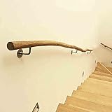 LH-Footstools Treppengeländer aus Holz 1.6ft - 6.6ft natürliche Zweige Baluster für Treppen, wandmontierte Treppengeländer-Stützstangen-Haltestangen-Kit für ältere Menschen/Kinder,100