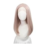 Xiangxiang Damen-Cosplay-Perücke, Kunsthaar-Perücke, lang, glatt, für Damen, Cosplay, mittellang, hitzebeständig, Faser, natürliche Perücke (56 cm)