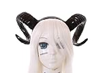 Kawaii-Story C-37-2 Schwarz Widder Hörner Satan Teufel Haarreif Kopfschmuck Gothic Lolita LAR