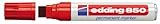 edding 850 Permanentmarker - rot - 1 Stift - Keil-Spitze 5-15 mm - für breite Markierungen - wasserfest, schnell-trocknend, wischfest - für Karton, Kunststoff, Holz, Metall, G