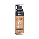 Revlon Colorstay Liquid Foundation Make-up für Mischhaut / fettige Haut LSF 15, Longwear Medium Full Coverage mit mattem Finish, Golden Caramel (360), 30