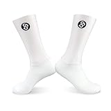 Suisse Blanche Herren-Fahrradsocken, leicht, atmungsaktiv und tailliert zum Radfahren., weiß, XL