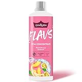 GymQueen Flavs Vital Drink Pfirsich-Maracuja 1L, kalorien- und zuckerarmes Getränkekonzentrat 1:80, angereichert mit B-Vitaminen für deinen Stoffwechsel & L-Carnitin, Getränke-Sirup mit wenig