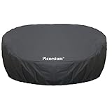 Planesium Premium Abdeckplane Sonneninsel RUND Abdeckhaube Liegeinsel Hülle Lounge Abdeckung Runder Schutzhülle Atmungsaktiv Wasserdicht Polyrattan (200cm Breite x 85cm Höhe, Anthrazit)