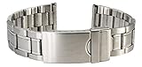 Citime Silber Edelstahl Uhrenarmband, Gebürstetе Oberfläche, Faltschließe Mit Sicherheit, 20mm Ersatzband _ S20003