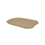 BIOZOYG Pappschalen eckig 18 x 13 x 3 cm I Imbissteller braun aus Recyclingkarton für Pommes Currywurst etc. I recycelbar - umweltfreundlich I Pommesschalen rechteckig 1000 Stück