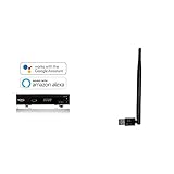 Xoro HRK 7660 SMART DVB-C HD Receiver (Alexa, Google Home, LAN, HDMI, USB 2.0, PVR) black & HWL 155N WLAN USB Antenne für Xoro SMART Receiver/Windows 10 / Linux/Raspberry Pi, Schw