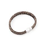 Crin de cheval Rosshaar-Armband - Rosshaar Schmuck für Damen und Herren - Armband-Sammlung Groom - 18 bis 19 cm - Braun Mehrfarbig