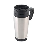 axentia Coffee to go Reise-Becher Edelstahl – Kaffeebecher Travel Mug 400ml - Isolierbecher mit Griff dicht &