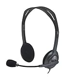 Logitech H110 Kopfhörer mit Mikrofon, Stereo-Headset, Verstellbares Mikrofon mit Rauschunterdrückung, Verstellbarer Kopfbügel, Audio/Mikrofon Dualanschluss mit zwei 3,5mm Klinken - Schw