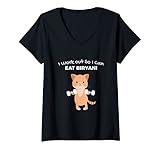 Damen Lustige Biryani Lover Katze Gym T-Shirt mit V