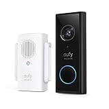 eufy Security Video Doorbell 2K HD Kabellose Sicherheitskamera mit Türklingel & Türglocke, Akkubetrieben, K.I. Personenerkennung mit AI, Beidseitige Audiofunktion, Mühelose I