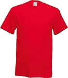 Fruit of the Loom Herren T-Shirt Ss022m, Rot, XL