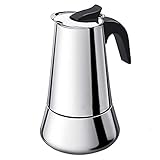 Lievevt Espressokocher 300 ml für 6 Tassen Moka Pot, Edelstahl Italienische Herd-Kaffeemaschine Mokkakanne für Kaffee, Induktionskocher Induktionsherd und offene Flammenheizung