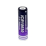 Shentop 3,7V 6000mAh 18650 Lithium Ionen Akku, Ersatzzelle mit Knopfleiste für LED Taschenlampe 1p