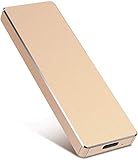 Tragbare Festplatte, 1 TB, 2 TB, USB 3.1, kompatibel mit Mac, PC, Desktop, Laptop, MacBook, Chromebook 2TB-Golden (2TB-YOP-B5)