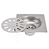 Hyuduo Duschrinne, Edelstahl Quadratische Form Verchromt Verstellbare Luxus Moderne Flieseneinfügung Bodenablaufrinne für Küche B