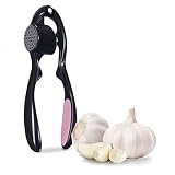 OOKUU Knoblauchpresse Zinklegierung, Knoblauchschneider Garlic Press, Knoblauch Schneiden mit Rutschfestem Griff, Geeignet zum Pressen von Knoblauch, Spülmaschinenfest, R