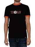 Trojan Herren Umriss Logo T-Shirt, Schwarz, M