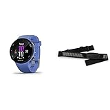 Garmin Forerunner 45S – GPS-Laufuhr im schlanken Design mit umfangreichen Lauffunktionen & Premium-Herzfrequenz-Brustgurt Dual Basic, Herzfrequenzdaten in Echtzeit via B