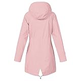 Damen Uebergangsjacke Jacket, wasserdichte Regenjacke, Winddichter Regenmantel, Atmungsaktiv Windbreaker, Faltbarer Hardshell Windbreaker, Ideal Zum Fahrradfahren & W