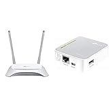 TP-Link TL-MR3420 N300 WLAN LTE Desktop Router (300Mbit/s 2,4GHz, 4 10/100Mbit/s LAN-Port) weiß/grau & TL-MR3020 N300 WLAN Nano mobiler Router (300Mbit/s 2,4GHz, tragbar, 3G/4G-Router) g