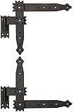 KOTARBAU® Winkelband 250 x 230 mm mit Kloben Fensterladenband Winkelscharnier Türband Torband Schwarz Pulverbeschichtet Fensterband Winkel Baubeschlag