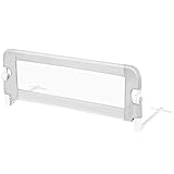 COSTWAY Bettgitter klappbar, Bettschutzgitter, Babybettgitter, Kinderbettgitter, Rausfallschutz für das Kinderbett, Zwillingsbett, Doppelbett, Queensize- und Kingsize-Bett (105 x 42 cm/grau)