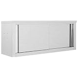 vidaXL Wandhängeschrank mit Schiebetüren Gastro Hängeschrank Wandschrank Schrank Küchenschrank Oberschrank Küche 120x40x50cm E