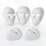 OVISEEN 10 Stück DIY Weiße Papier Maske aus Pappe zum Bemalen Weiße Maskerade-Masken Überstreichbare Papiermasken für Karneval, Cosplay, Halloween Party (9,45 x 7,28 Zoll)