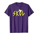 SKOL Cheer Text & Wikingerhelm in lila und gelb Geschenk T-S