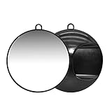 Friseurspiegel, MOPOIN Salon Handspiegel mit Griff, Handspiegel Friseur, Hand Mirror, Tragbarer Runder Spiegel Schwarz Professioneller Friseurspiegel für Friseursalon und Make-Up Zubehör, ø 27