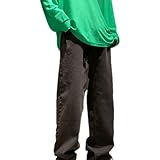 Qinvern Weit geschnittene Herrenjeans mit geradem Bein, modisch, bequem und lässig, allgleiche personalisierte bestickte Denimhose 3XL