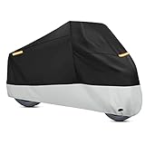 Motorcycle Cover Motorrad Abdeckplane 210T Oxford Stoff Abdeckhaube Indoor Motorradplane Outdoor Motorradabdeckung Wasserdicht Atmungsaktiv Motorradgarage Kann Regen, Staub und S