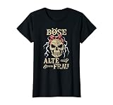 Damen Böse Alte Frau - Totenkopf Alte Weiße Frau Vintage Biker T-S
