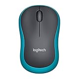 Logitech M185 Kabellose Maus, 2.4 GHz Verbindung via Nano-USB-Empfänger, 1000 DPI Optischer Sensor, 12-Monate Akkulaufzeit, Für Links- und Rechtshänder, PC/Mac - B
