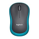 Logitech M185 Kabellose Maus, 2.4 GHz Verbindung via Nano-USB-Empfänger, 1000 DPI Optischer Sensor, 12-Monate Akkulaufzeit, Für Links- und Rechtshänder, PC/Mac - B