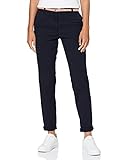 TOM TAILOR Damen Schlichte Slim Chino Hose mit Gürtel, Blau, 42/30