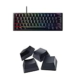Razer Bundle bestehend aus Razer Huntsman Mini (Purple Switch) Schwarz, DE-Layout + Razer Phantom Tastenkappen Upgrade-Set in Schwarz, US- & UK-Lay