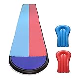 zoomyo Peak Power Wasserrutschmatte, XL Länge von 9 m, extrabreite 1,40 m für 2 Kinder gleichzeitig, 2 Rutschboards zum Aufblasen enthalten, ideal für Kinder zwischen 5 und 12 J