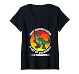 Damen What Dinosaur knows a lot of synonyms? A Thesaurus T-Shirt mit V