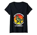 Damen What Dinosaur knows a lot of synonyms? A Thesaurus T-Shirt mit V