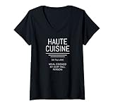 Damen Lustiger französischer Koch der Haute Cu T-Shirt mit V