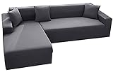 VEAI Sofabezug Sofahusse L Form Sofaüberwurf Stretch 1/2/3/4 Sitzer Couchbezug Ecksofa Überzug（L-förmiges Ecksofa Sofa überzug sollte Zwei kaufen） (Color : Q, Size : 2-Sitzer (145-185 cm))