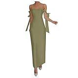 Schulterfrei Cocktailkleid Damen Kleid Abendkleid Off Shoulder Abendkleid Einfarbig Lang Ballkleid Elegant Festlich Asymmetrisches Partykleid Rückenfrei Maxikleid Sexy Brautkleid Hochzeitsk