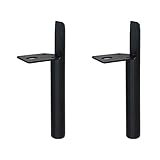 XBSXP 2er Set Möbelfüße, Metallstütze Möbelbeine Ersatzstahl Tisch Schlafsofa Schwer rutschfeste Moderne verschleißfeste Möbelbeine (schwarz 18 cm),Schwarz,15