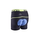 GEVJON Herren Radunterhose Shorts - 3D Gepolsterte MTB Liner Shorts für Fahrrad Atmungsaktiv Bike Shorts für Männer - Gr�n -Mittel…